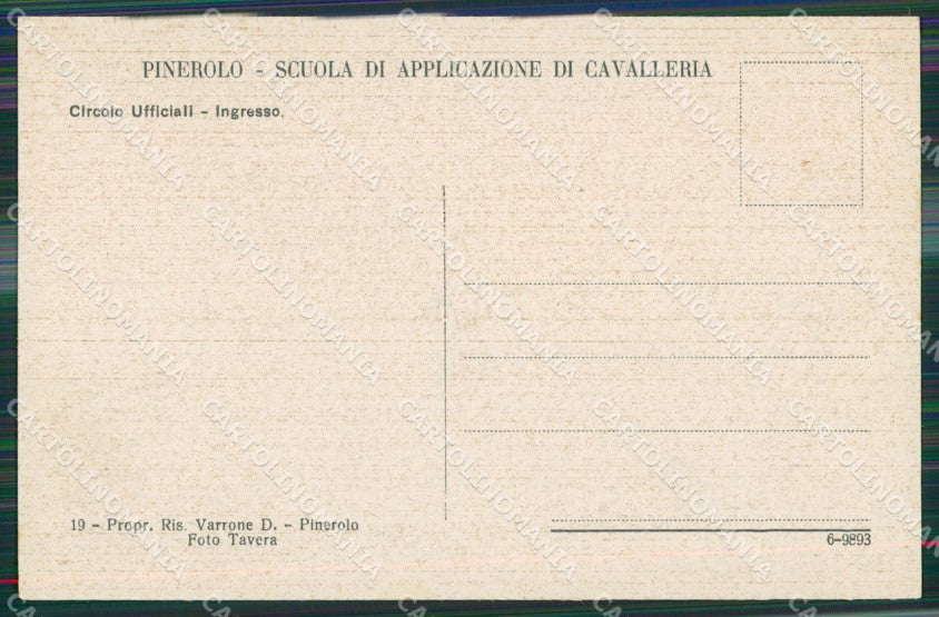 Torino Pinerolo Caserma cartolina KV3789 – retro