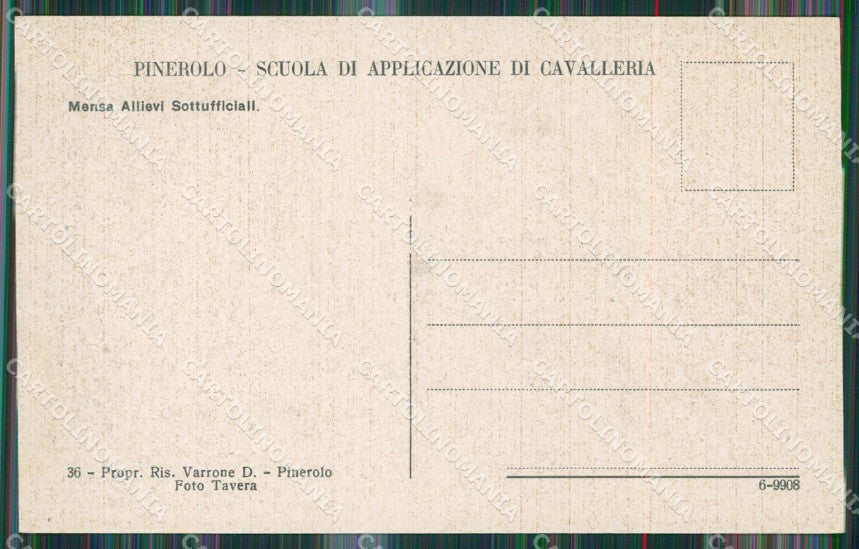 Torino Pinerolo Caserma cartolina KV3792 – retro