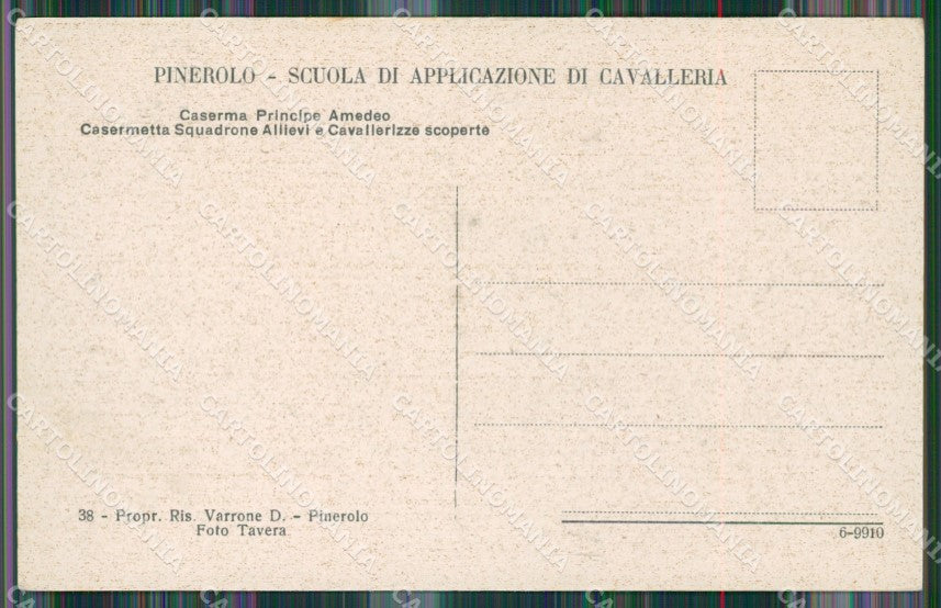 Torino Pinerolo Caserma cartolina KV3794 – retro