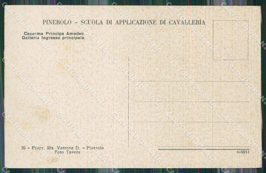 Torino Pinerolo Caserma cartolina KV3795 – retro