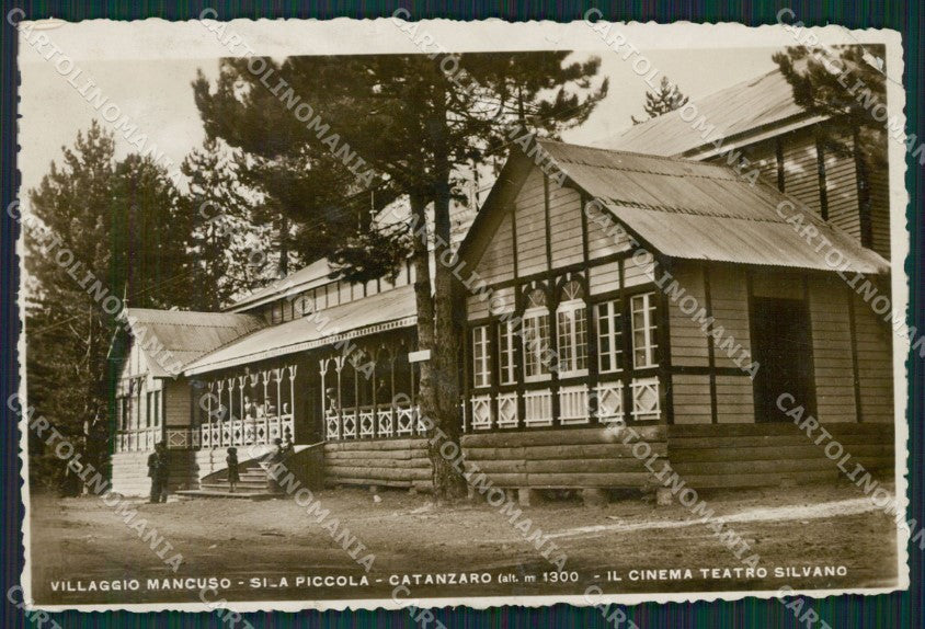 Catanzaro Taverna Villaggio Mancuso Cinema PIEGATA Foto cartolina KV3834 – fronte