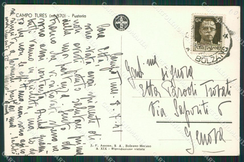 Bolzano Campo Tures Foto cartolina KV3840 – retro