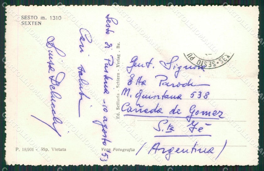 Bolzano Sesto Foto cartolina KV3850 – retro