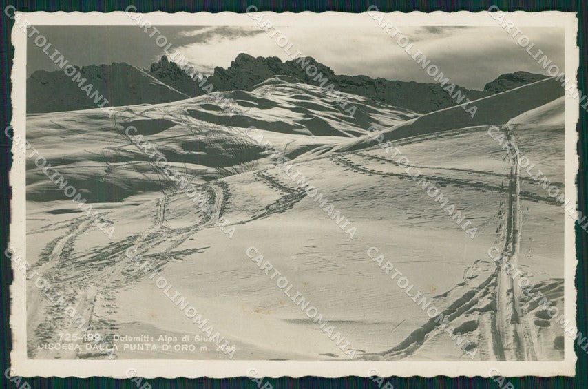 Bolzano Castelrotto Alpe di Siusi Nevicata Foto cartolina KV3854 – fronte