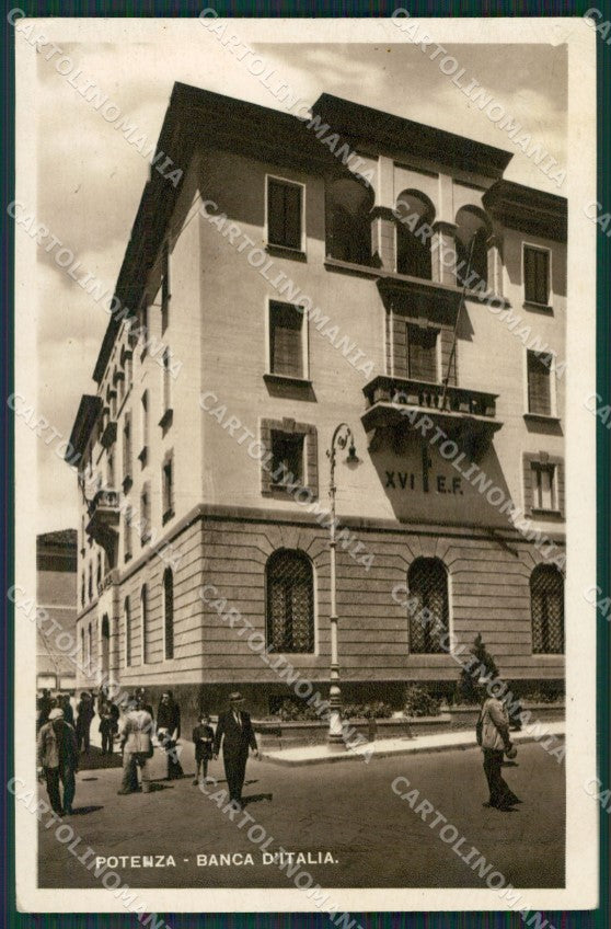 Potenza Città Banca d'Italia PIEGHINA Foto cartolina KV3896 – fronte