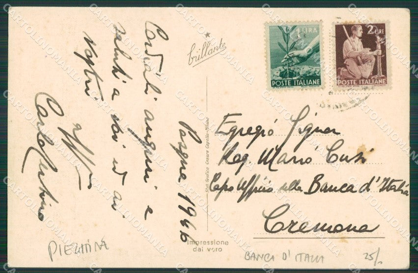 Potenza Città Banca d'Italia PIEGHINA Foto cartolina KV3896 – retro