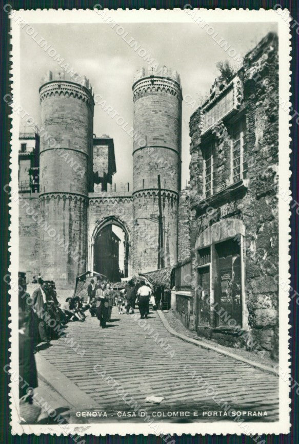 Genova Città Porta Soprana Colombo PIEGA Foto cartolina KV3943 – fronte