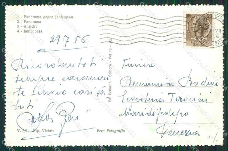 Bolzano Vipiteno Foto cartolina KV3947 – retro
