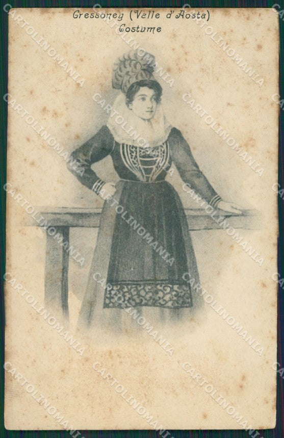 Aosta Gressoney Costumi cartolina KV3985 – fronte