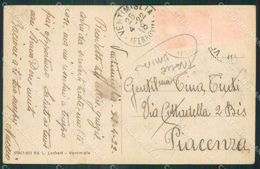 Imperia Ventimiglia Corriera TRACCE UMIDO cartolina KV4000 – retro