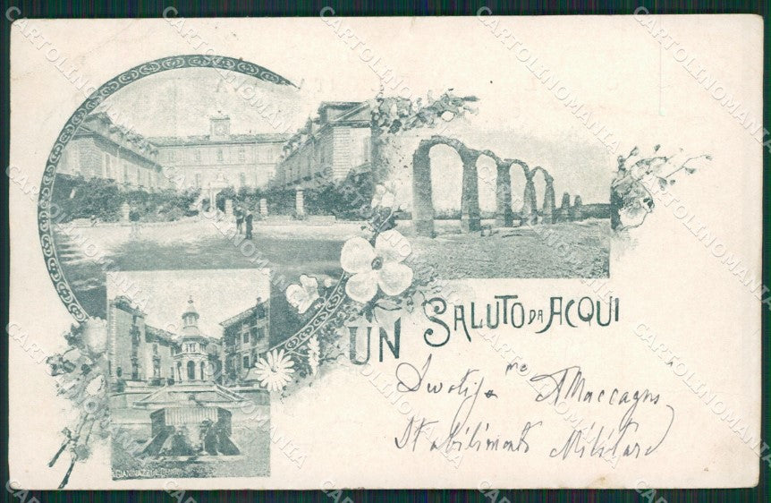 Alessandria Acqui Saluti da PIEGATA cartolina KV4106 – fronte