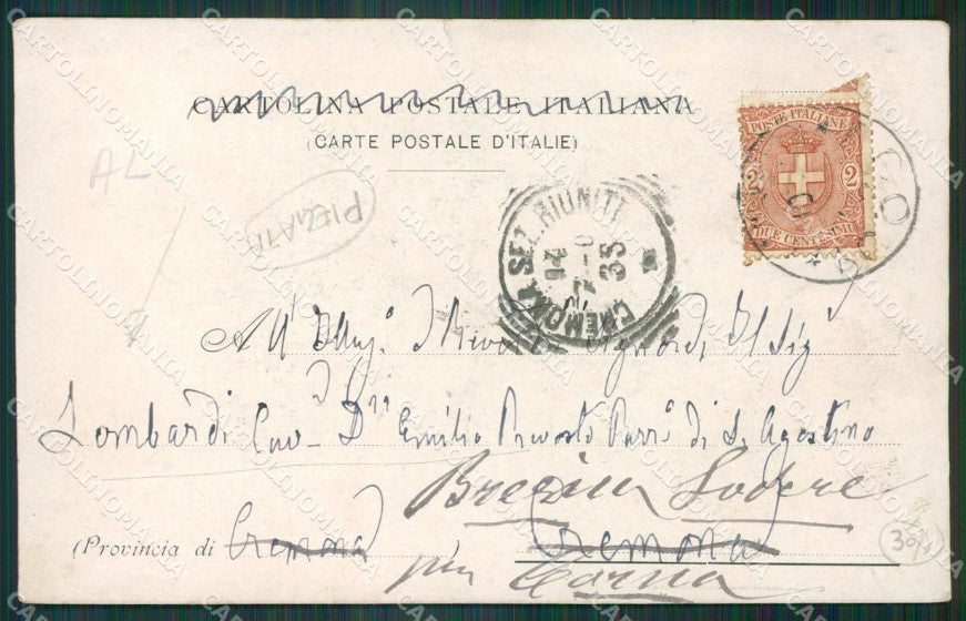 Alessandria Acqui Saluti da PIEGATA cartolina KV4106 – retro