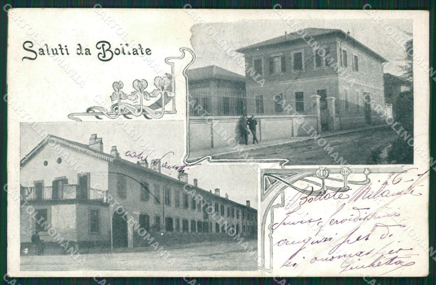 Milano Bollate Saluti da PIEGATA cartolina KV4136 – fronte