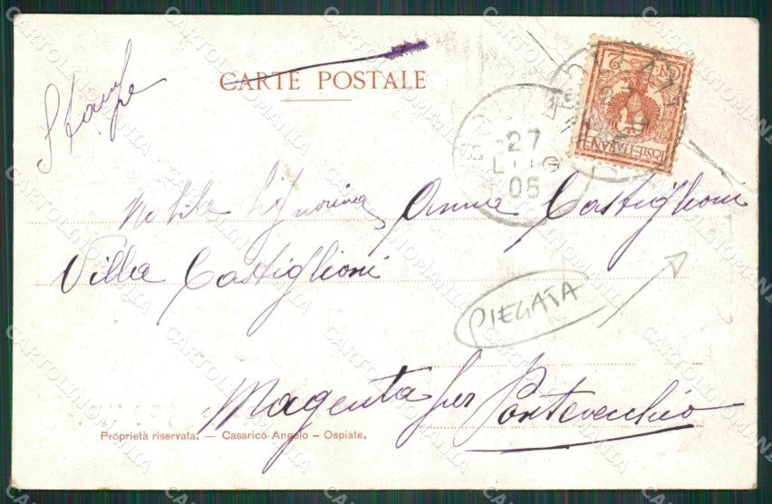 Milano Bollate Saluti da PIEGATA cartolina KV4136 – retro