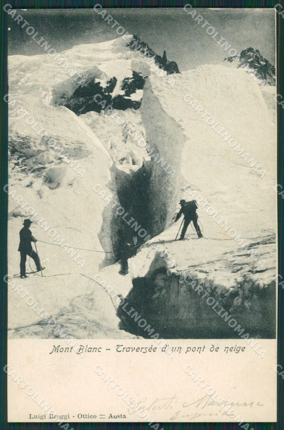 Aosta Monte Bianco Alpinismo Ghiacciaio cartolina KV4158 – fronte