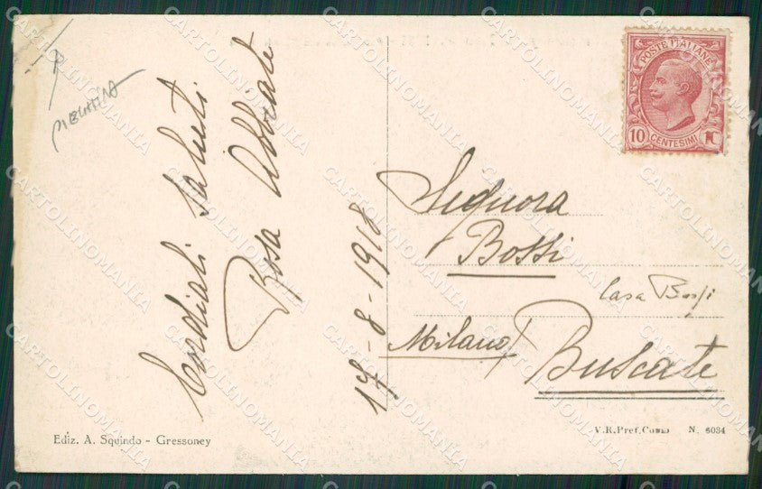 Aosta Gressoney Saint Jean PIEGHINA cartolina KV4162 – retro