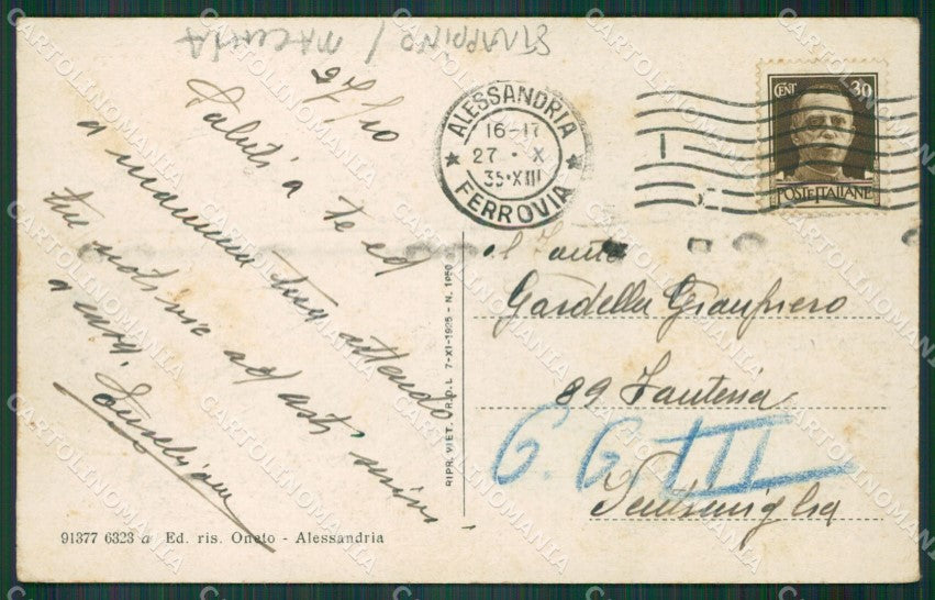 Alessandria Città Saluti da MACCHIA STRAPPINO cartolina KV4171 – retro