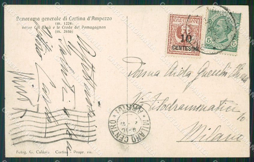 Belluno Cortina d'Ampezzo SCOLLATA cartolina KV4190 – retro