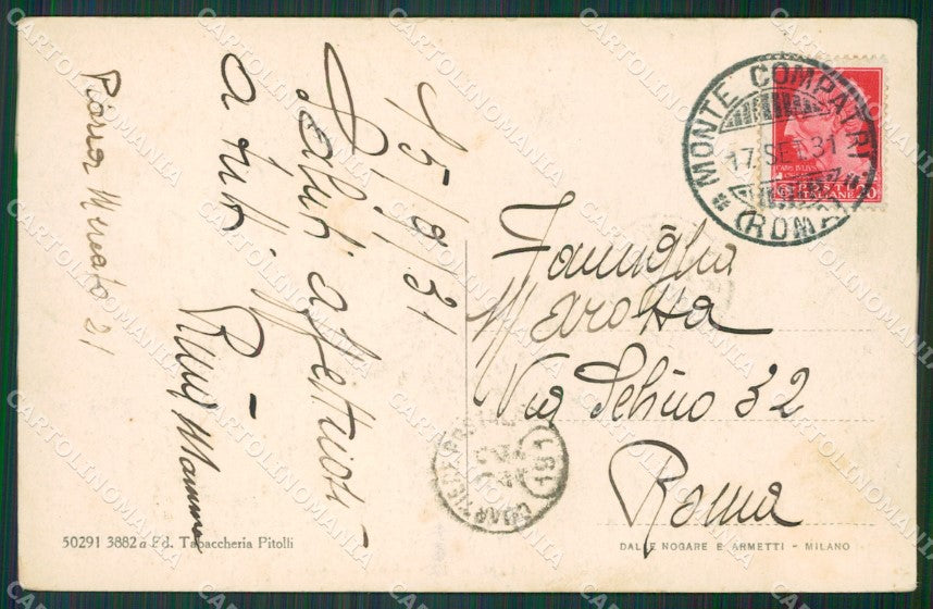 Roma Monte Compatri cartolina KV4269 – retro