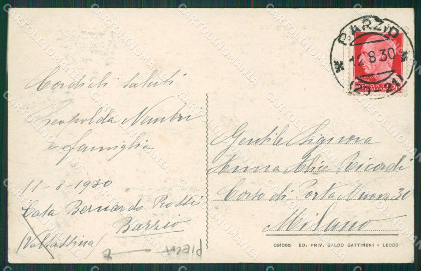 Lecco Barzio e Cremeno PIEGA cartolina KV4271 – retro