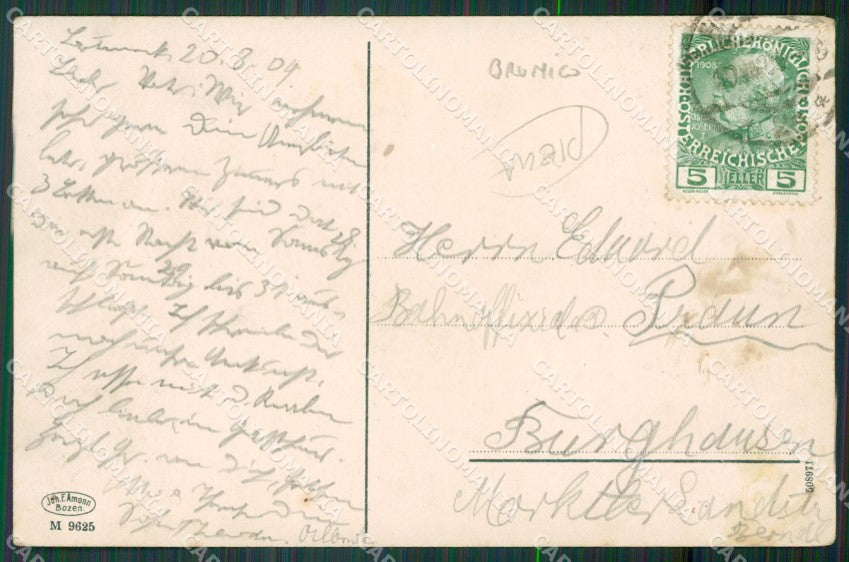 Bolzano Bruneck Brunico PIEGA cartolina KV4284 – retro