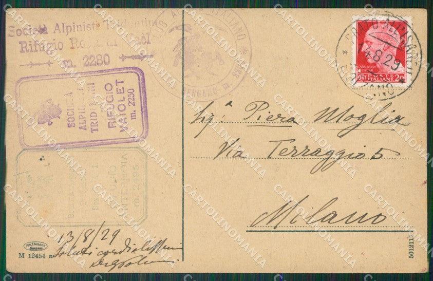 Trento Rifugio Vajolet Cai cartolina KV4294 – retro
