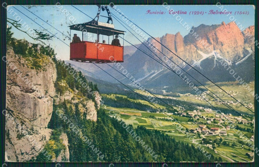 Belluno Cortina d'Ampezzo Funivia cartolina KV4334 – fronte