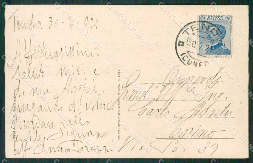 Cuneo Limone Piemonte Tenda cartolina KV4355 – retro