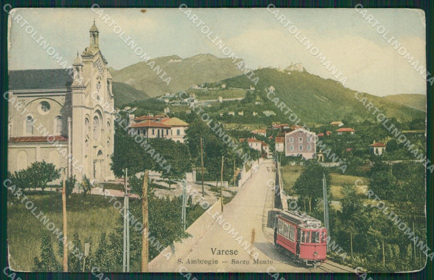 Varese Sant'Ambrogio Sacro Monte Tram cartolina KV4416 – fronte