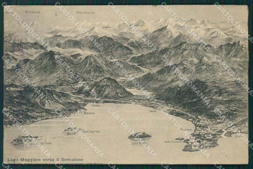 Verbania Lago Maggiore Mappa PIEGA cartolina KV4597 – fronte