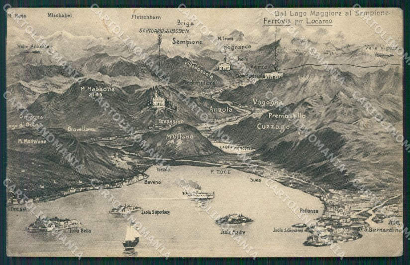 Verbania Lago Maggiore Mappa cartolina KV4598 – fronte
