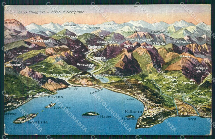 Verbania Lago Maggiore Mappa cartolina KV4604 – fronte