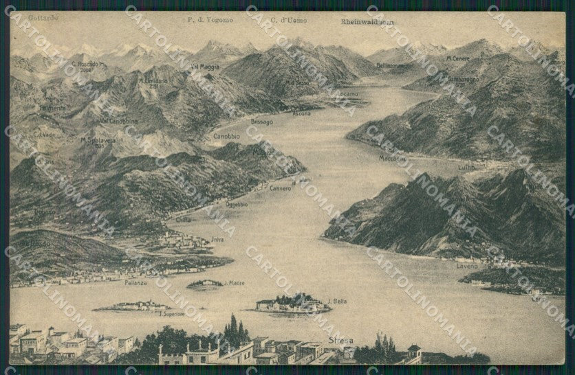 Verbania Intra Lago Maggiore Mappa cartolina KV4612 – fronte