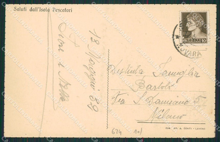 Verbania Stresa Isola Pescatori Lago Maggiore cartolina KV4632 – retro