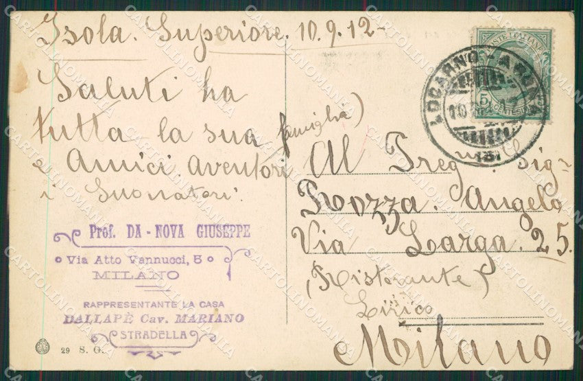Verbania Stresa Isola Pescatori Lago Maggiore cartolina KV4652 – retro