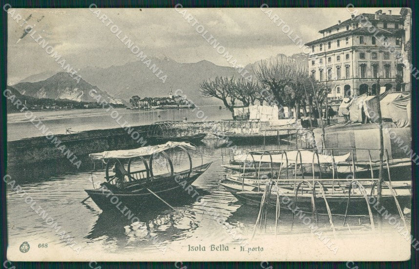 Verbania Stresa Isola Bella Barche PIEGA cartolina KV4708 – fronte