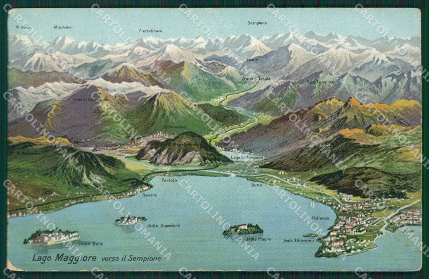Verbania Pallanza Mappa Lago Maggiore cartolina KV4728 – fronte