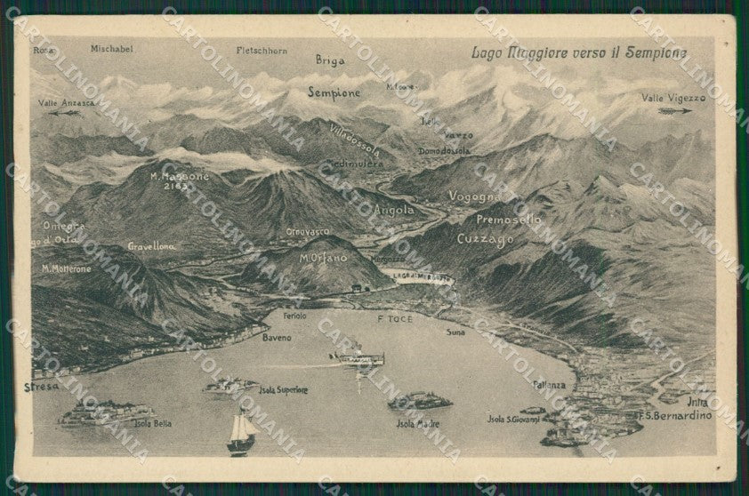 Verbania Intra Mappa Lago Maggiore cartolina KV4731 – fronte