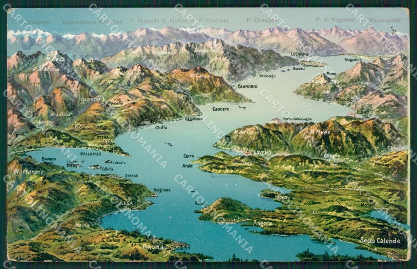 Verbania Stresa Mappa Lago Maggiore cartolina KV4732 – fronte