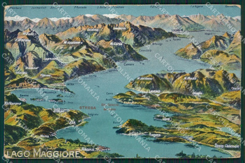 Verbania Stresa Mappa Lago Maggiore cartolina KV4736 – fronte