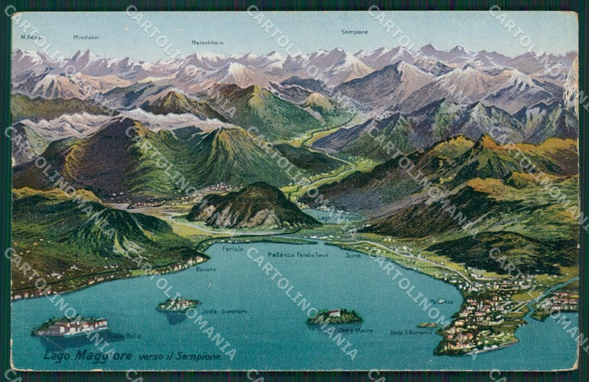 Verbania Pallanza Mappa PIEGA cartolina KV4738 – fronte