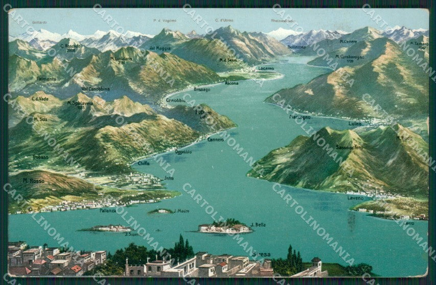 Verbania Stresa Mappa Lago Maggiore cartolina KV4739 – fronte