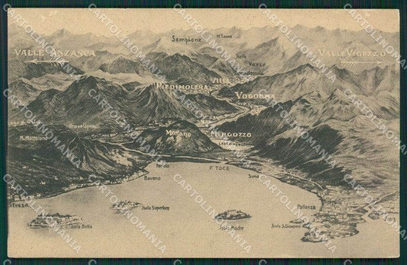 Verbania Pallanza Mappa Lago Maggiore cartolina KV4740 – fronte