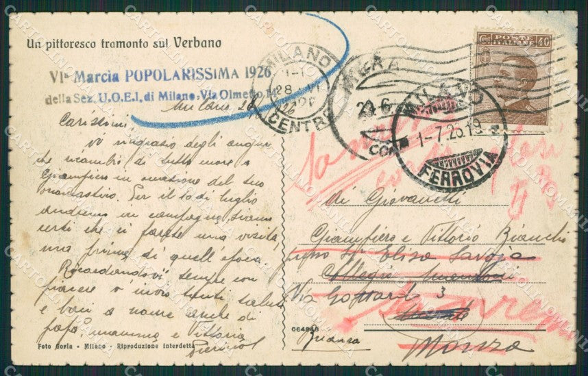 Verbania Intra Lago Maggiore cartolina KV4745 – retro