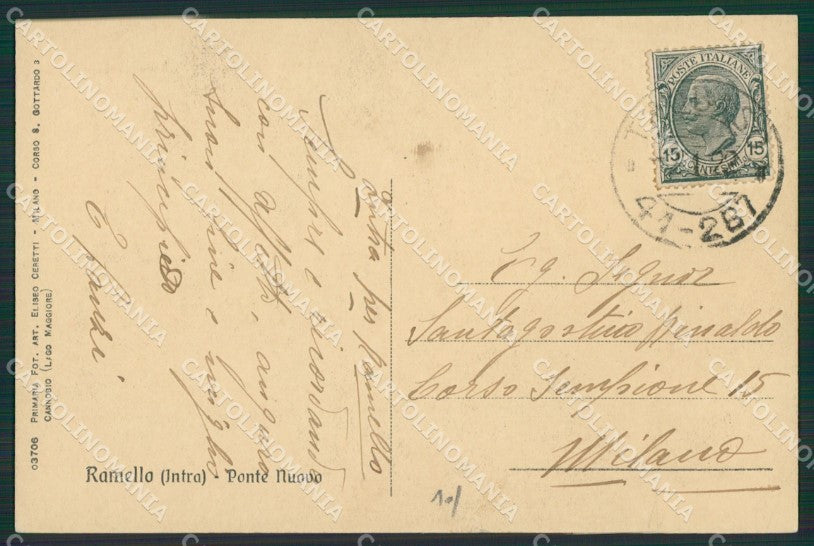 Verbania Intra Ramello Lago Maggiore cartolina KV4753 – retro