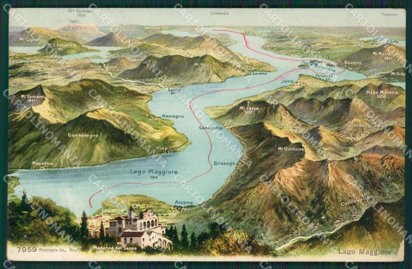 Verbania Madonna del Sasso Mappa cartolina KV4756 – fronte