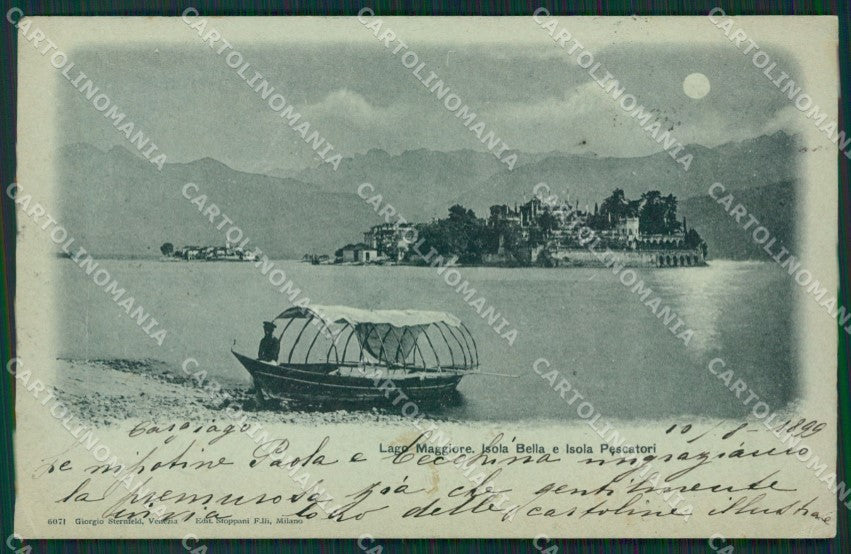 Verbania Stresa Isola Bella Chiaro di Luna PIEGA cartolina KV4766 – fronte