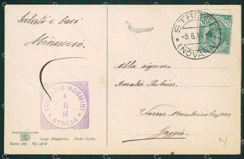 Verbania Stresa Lago Maggiore cartolina KV4784 – retro