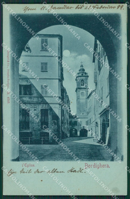 Imperia Bordighera Chiaro di Luna cartolina KV4795 – fronte