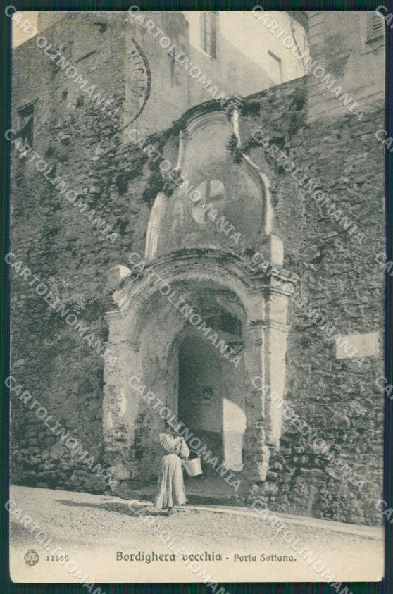 Imperia Bordighera Porta Sottana PIEGHINA cartolina KV4806 – fronte